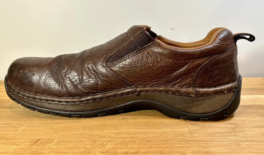 Red Wing 6702 Slip On Aluminum Toe Shoes Sz 10 D Brown Leather Slip Resistant